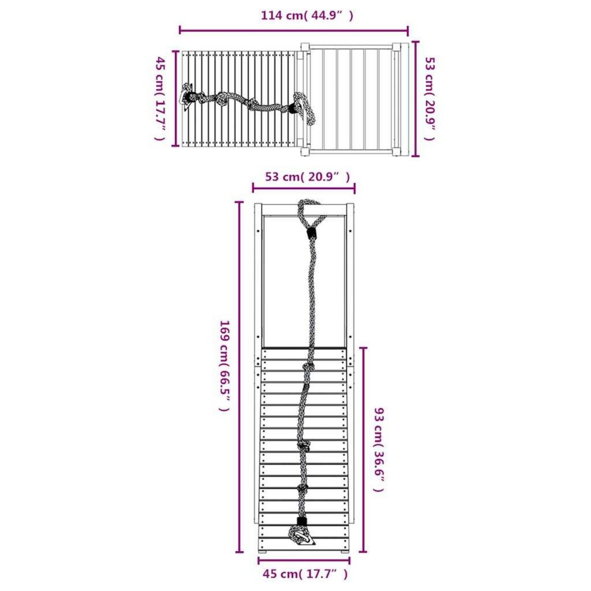 VIDAXL Maisonnette de jeu avec mur d'escalade bois massif Douglas
