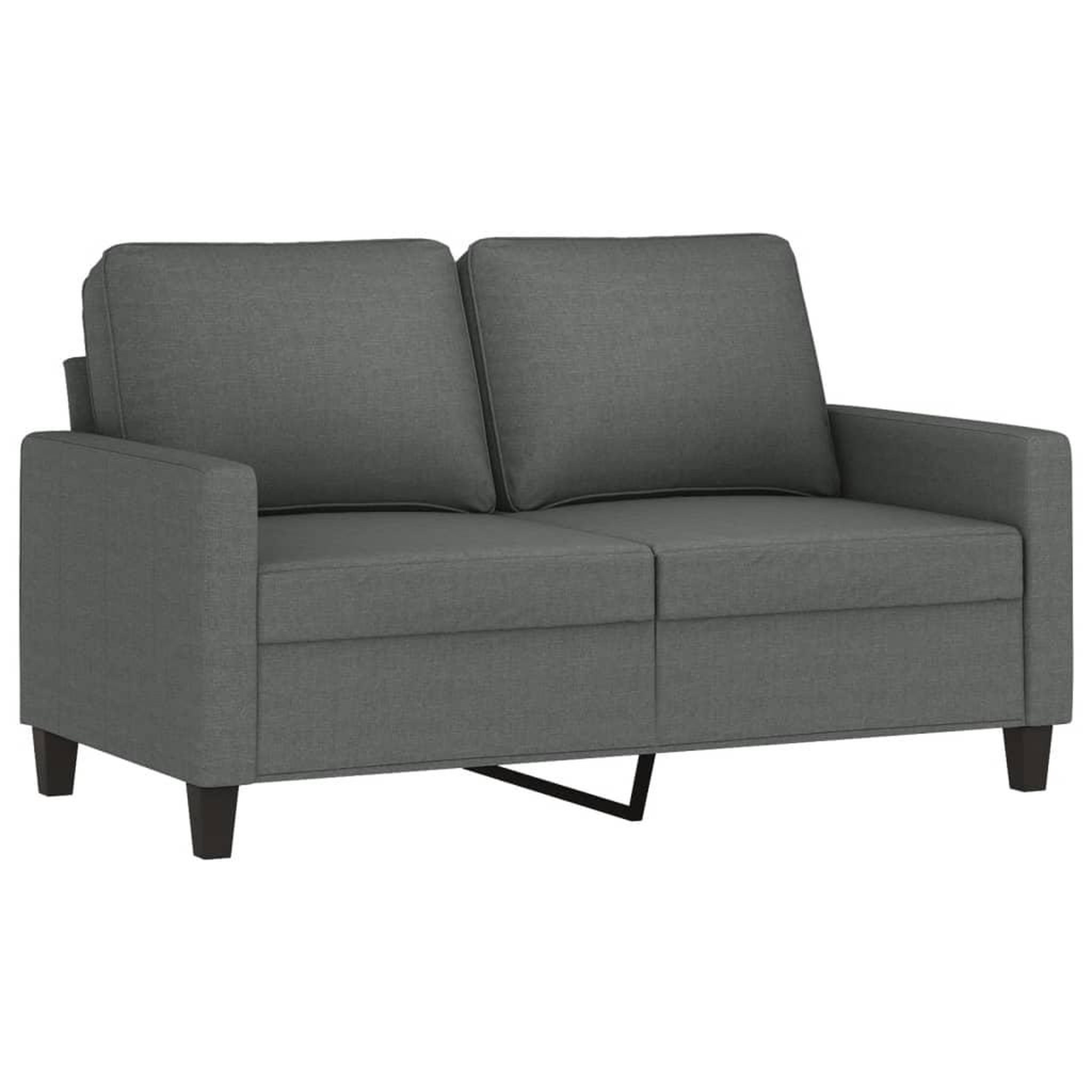 Voir la diapositive 2 : VIDAXL Canape a 2 places Gris fonce 120 cm Tissu