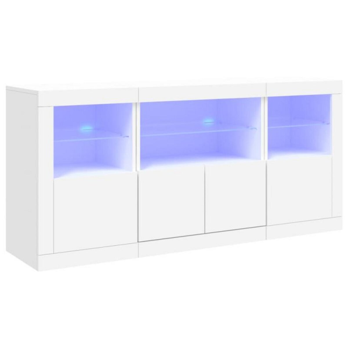 VIDAXL Buffet avec lumières LED blanc 142,5x37x67 cm