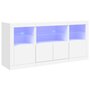 Voir la diapositive 2 : VIDAXL Buffet avec lumières LED blanc 142,5x37x67 cm