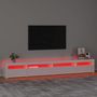 Voir la diapositive 5 : VIDAXL Meuble TV avec lumieres LED Blanc brillant 270x35x40 cm