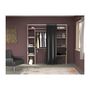 Voir la diapositive 3 : EKIPA Dressing avec rideau - Decor chene jackson et noir - L 198 x P 48 x H 203 cm - COMO