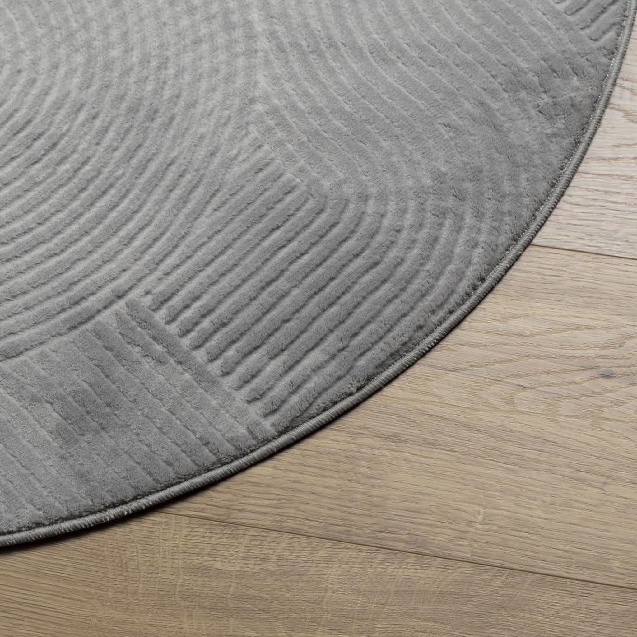 Voir la diapositive 4 : VIDAXL Tapis IZA poils courts style scandinave gris Ø 100 cm