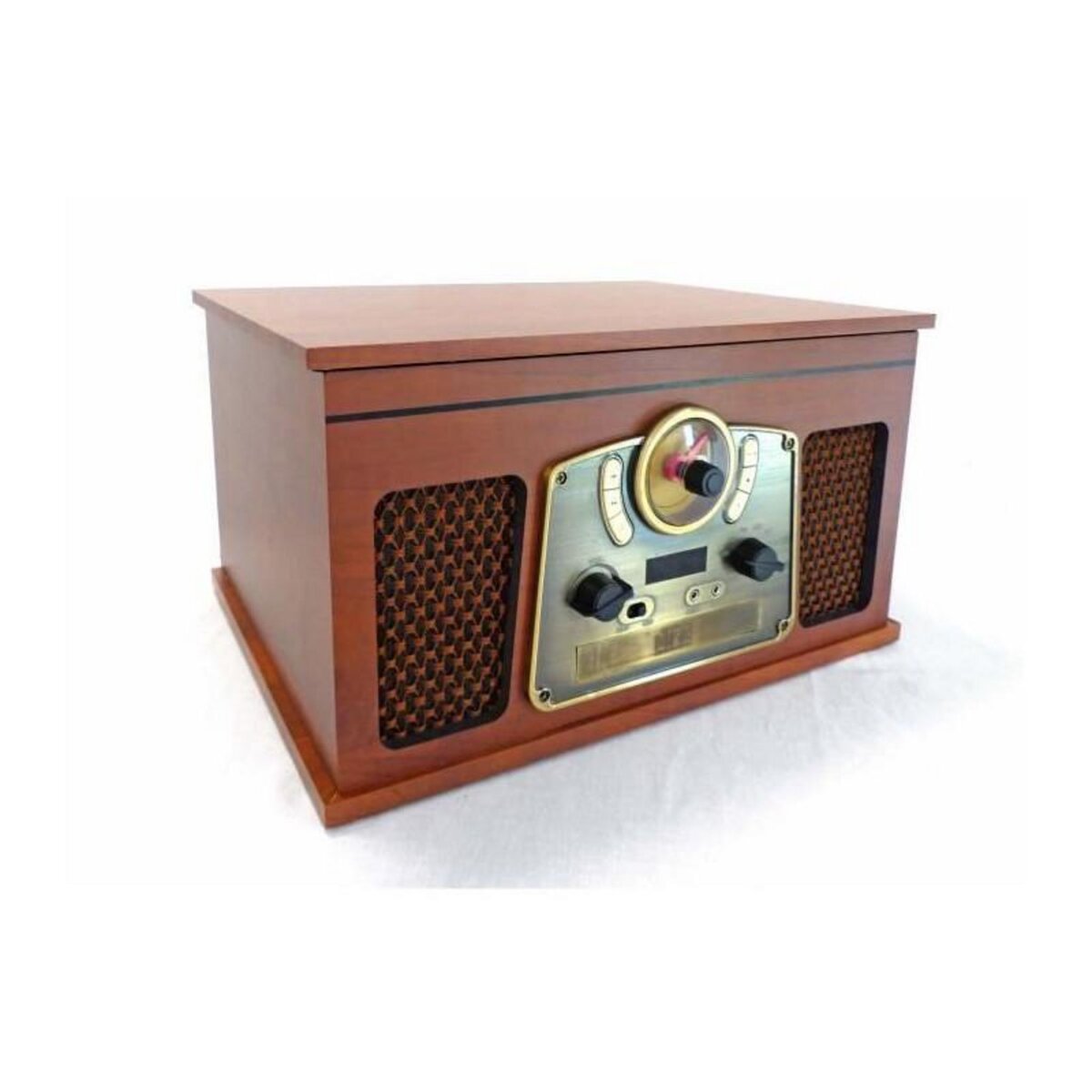 Inovalley INOVALLEY RETRO10E-BTH-N - Chaine Hi-fi retro - Connectivite bluetooth, USB, Vinyles, CD, K7 audio, Radio FM, Aux-In - Bois viei