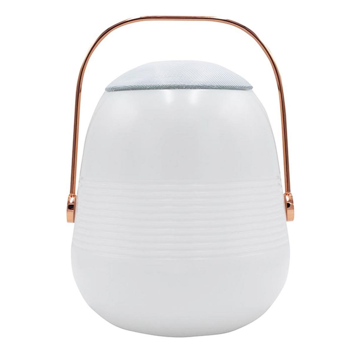 Lumisky Lampe enceinte bluetooth sans fil BOB STATION Blanc Cuivre 10W