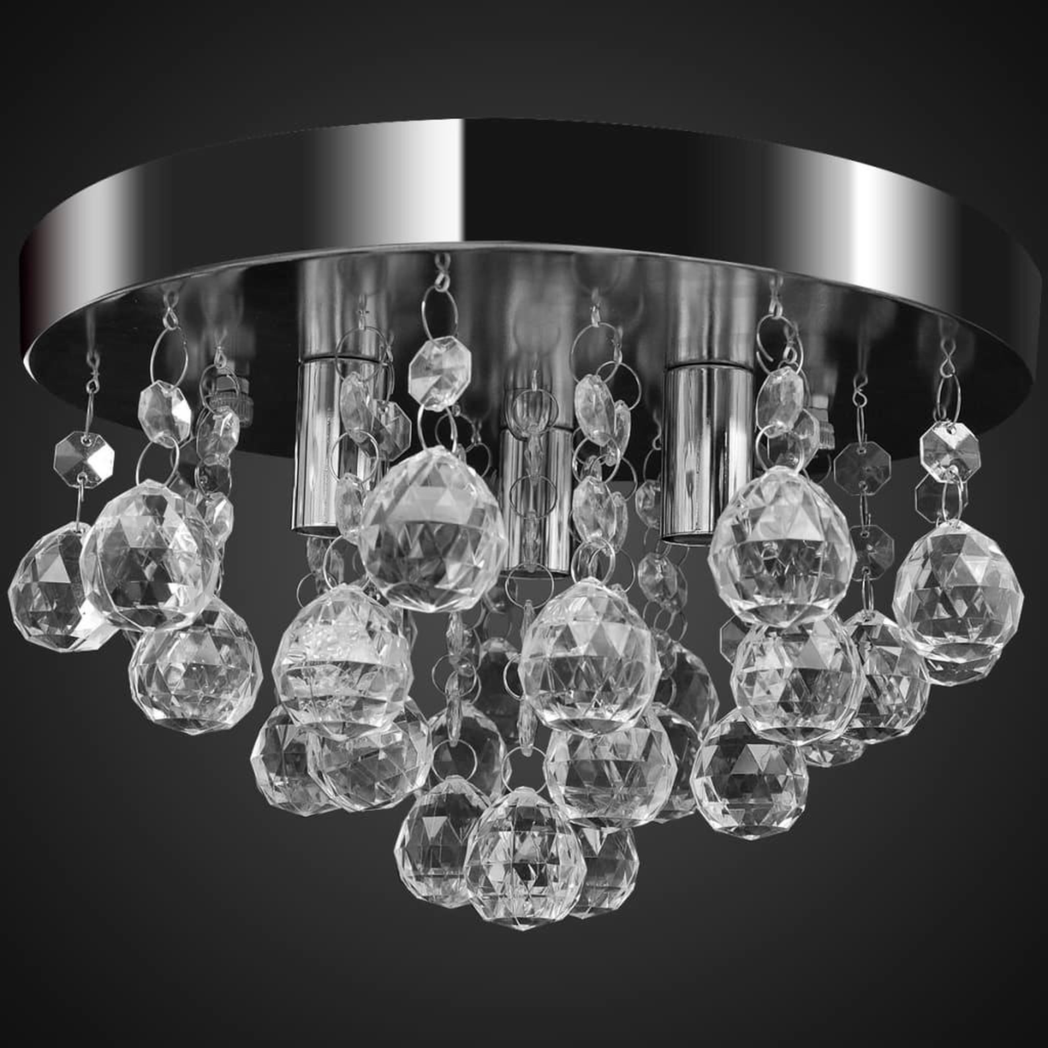 Voir la diapositive 2 : VIDAXL Lustre suspendu Design de cristal Chrome