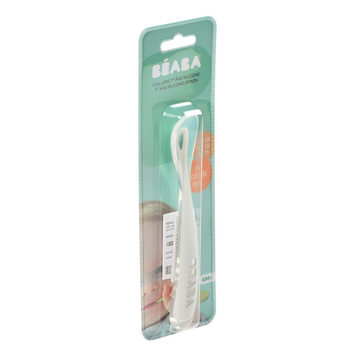 BEABA Cuillère 1er âge en silicone light mist