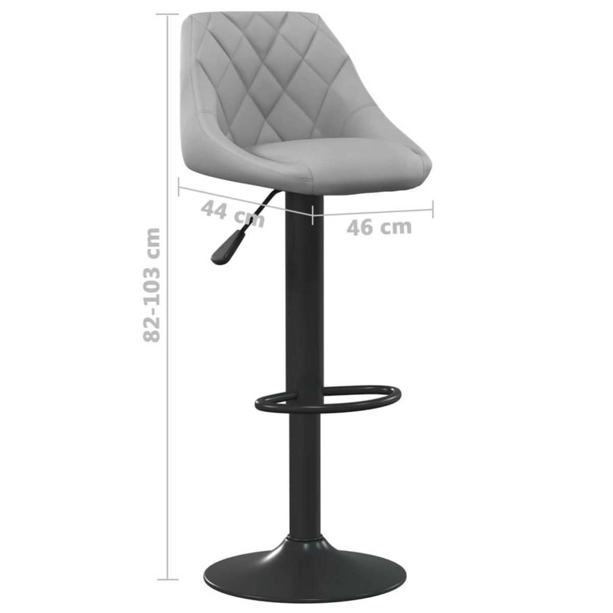 VIDAXL Tabouret de bar Gris clair Velours