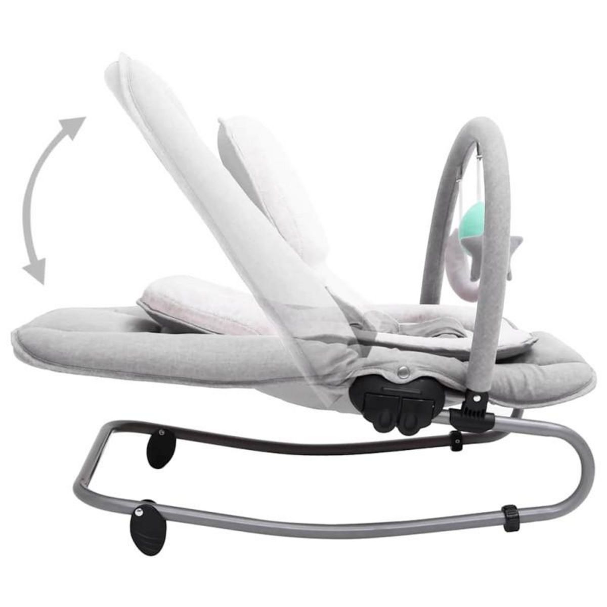 VIDAXL Transat pour bébé Gris clair Acier