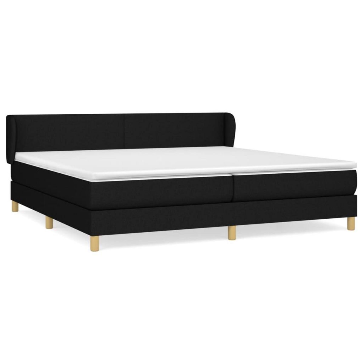 VIDAXL Sommier a lattes de lit avec matelas Noir 200x200 cm Tissu