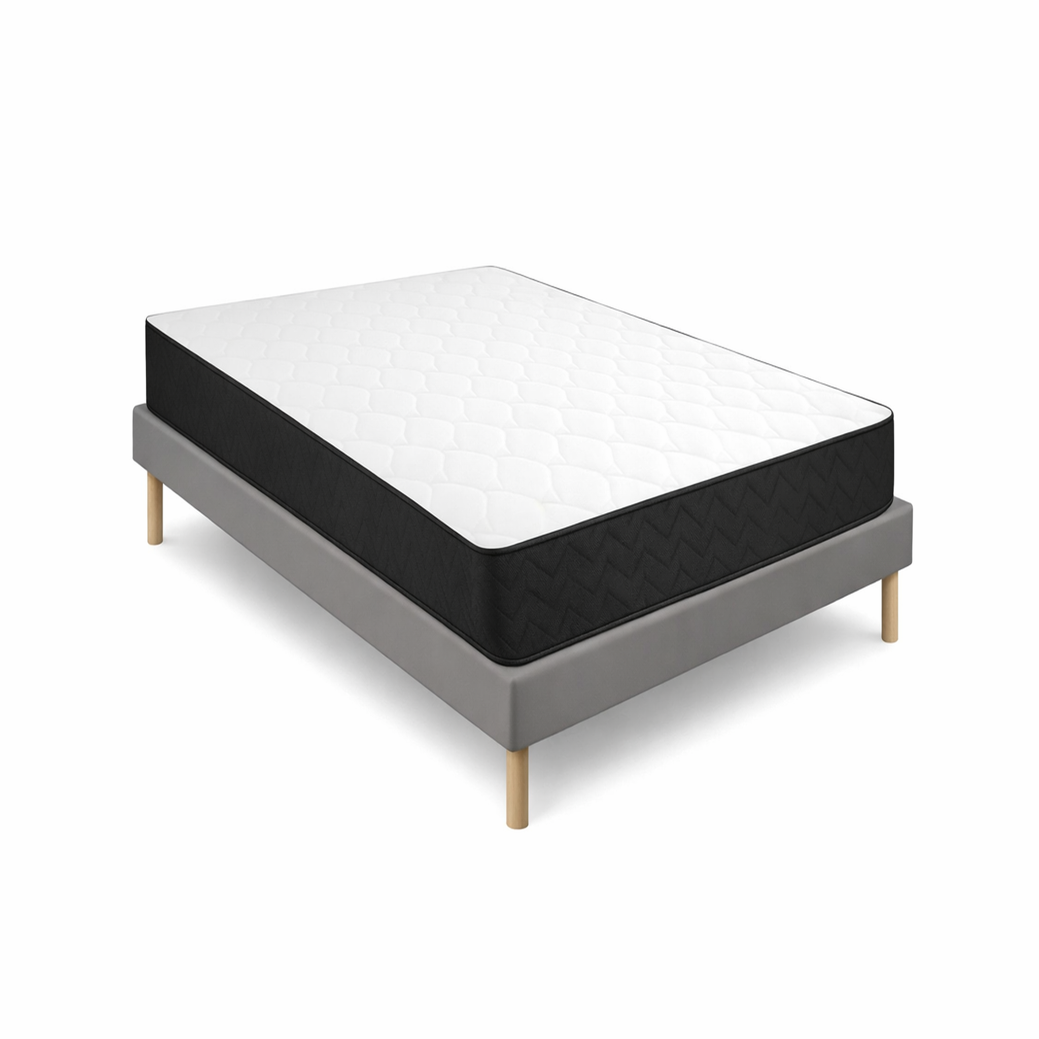 Voir la diapositive 2 : KING OF DREAMS Ensemble Sommier Tapissier et Matelas Latex Accueil Moelleux
