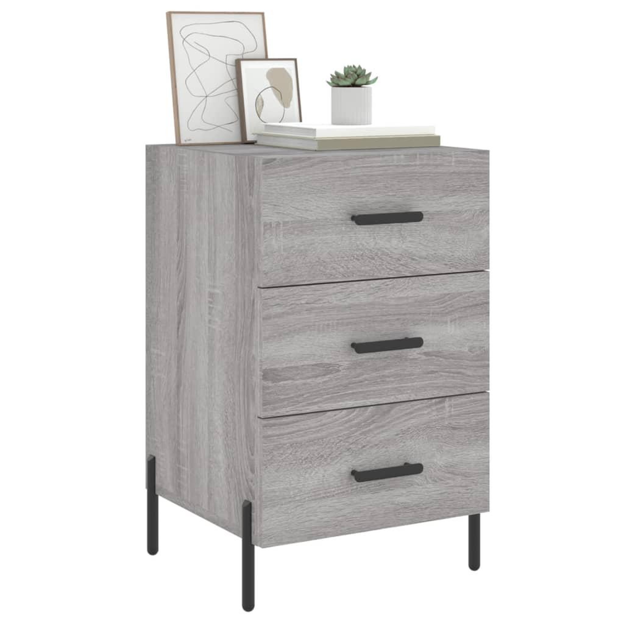 Voir la diapositive 3 : VIDAXL Table de chevet sonoma gris 40x40x66 cm bois d'ingenierie