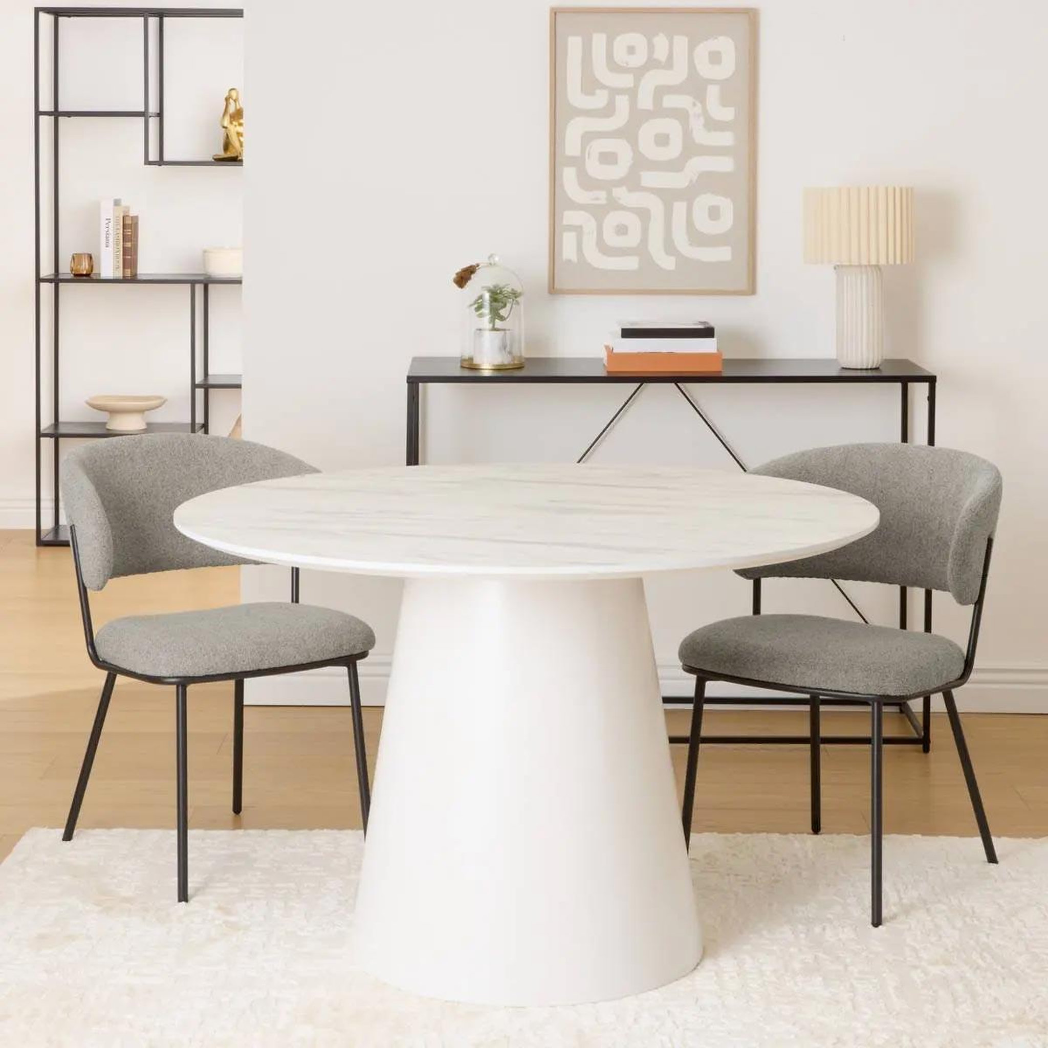 Voir la diapositive 5 : ATMOSPHERA Table à manger design  taquari  120cm blanc