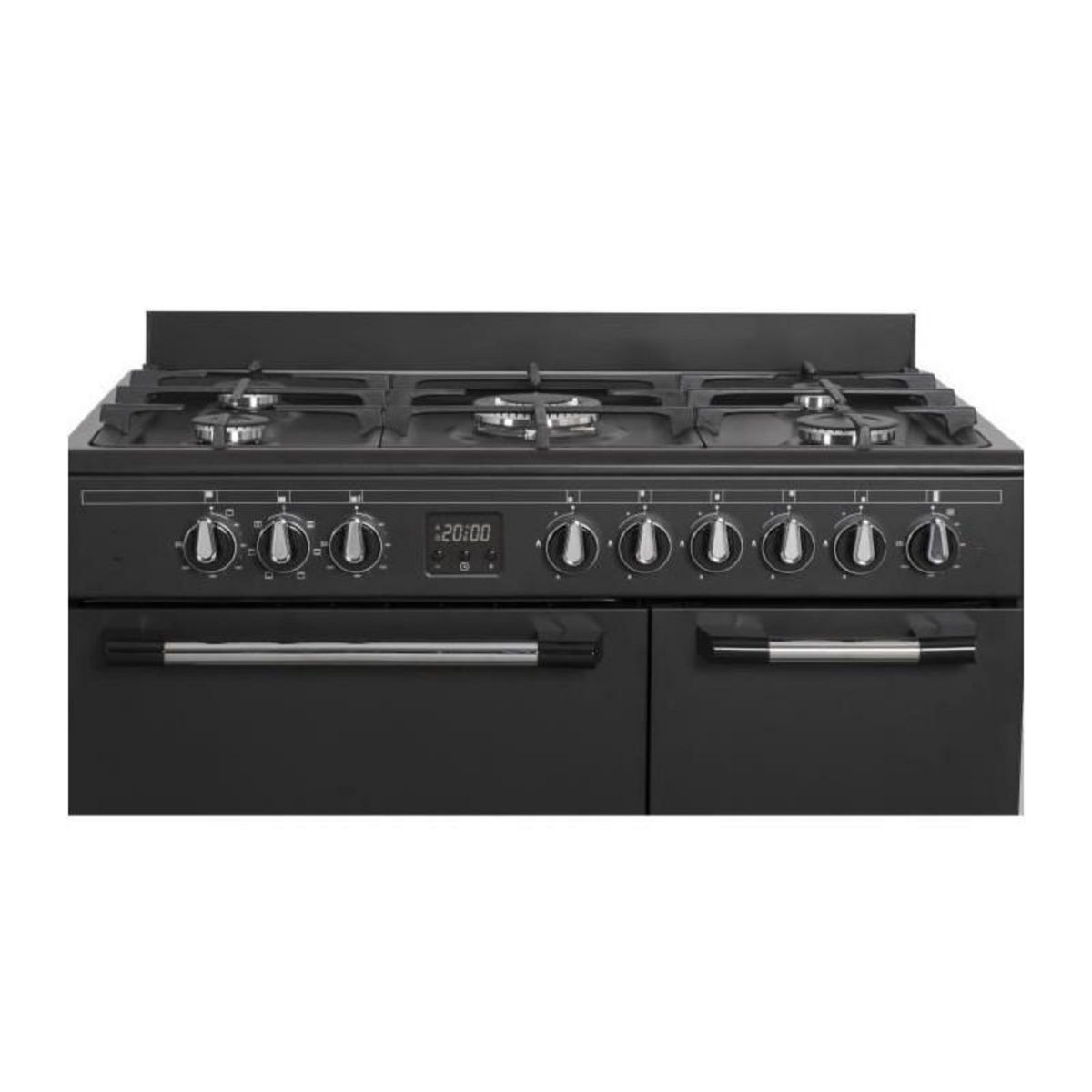 CONTINENTAL EDISON Cuisiniere piano gaz 3 fours electriques CONTINENTAL EDISON CECP903FB - 5 feux - Noir - Largeur 90 cm