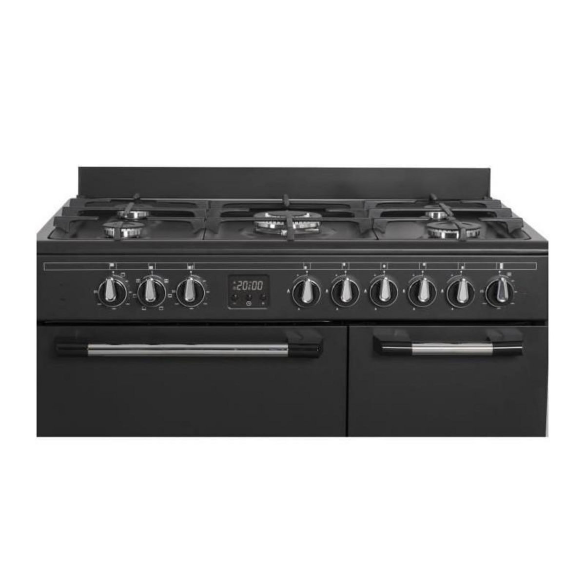 CONTINENTAL EDISON Cuisiniere piano gaz 3 fours electriques CONTINENTAL EDISON CECP903FB - 5 feux - Noir - Largeur 90 cm