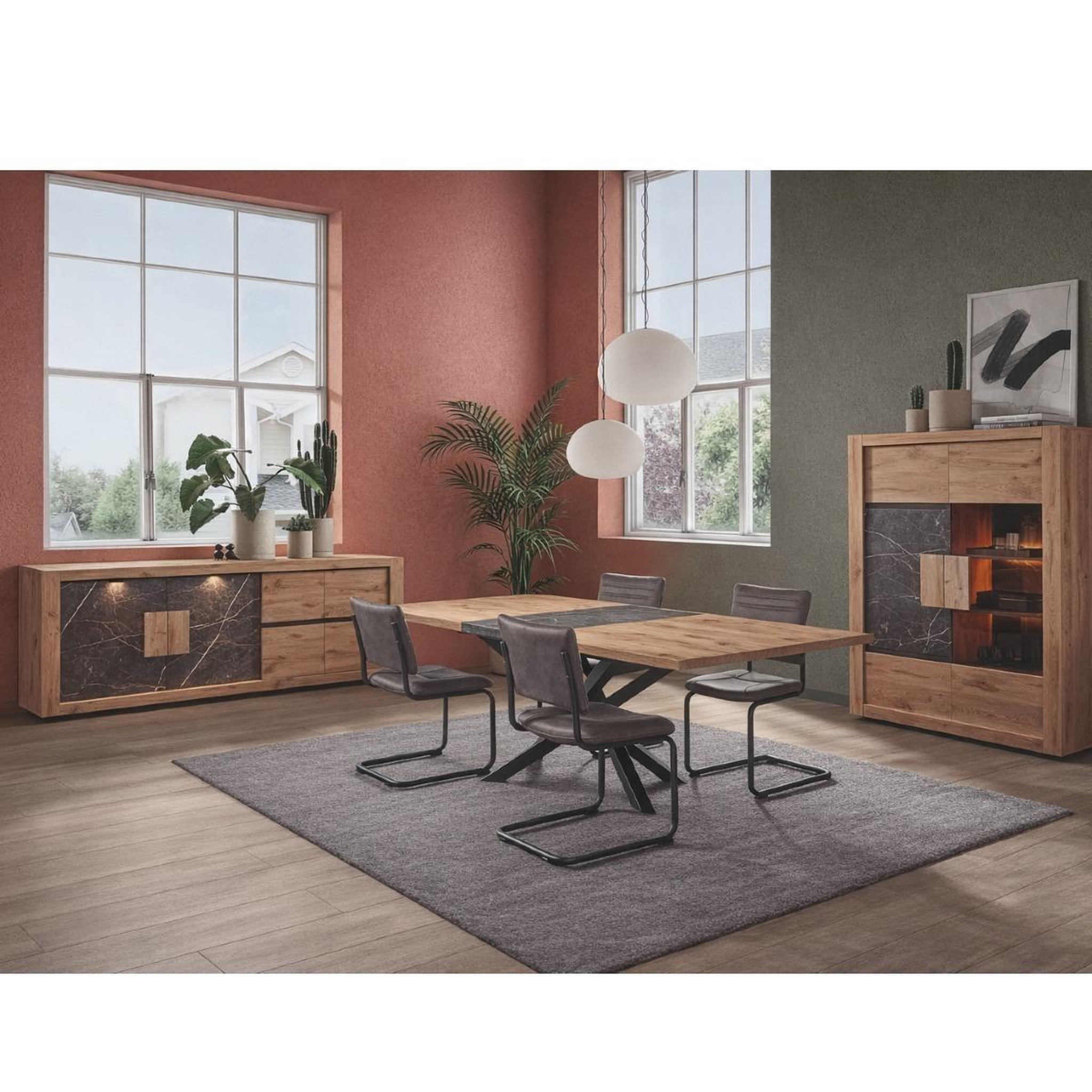Voir la diapositive 4 : JLC KREATION Table de salle à manger moderne avec allonge racha
