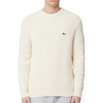Lacoste Pull Blanc Homme Lacoste Tricot AH0255. Coloris disponibles : Blanc