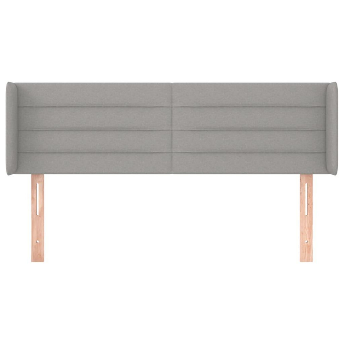 VIDAXL Tete de lit avec oreilles Gris clair 147x16x78/88 cm Tissu