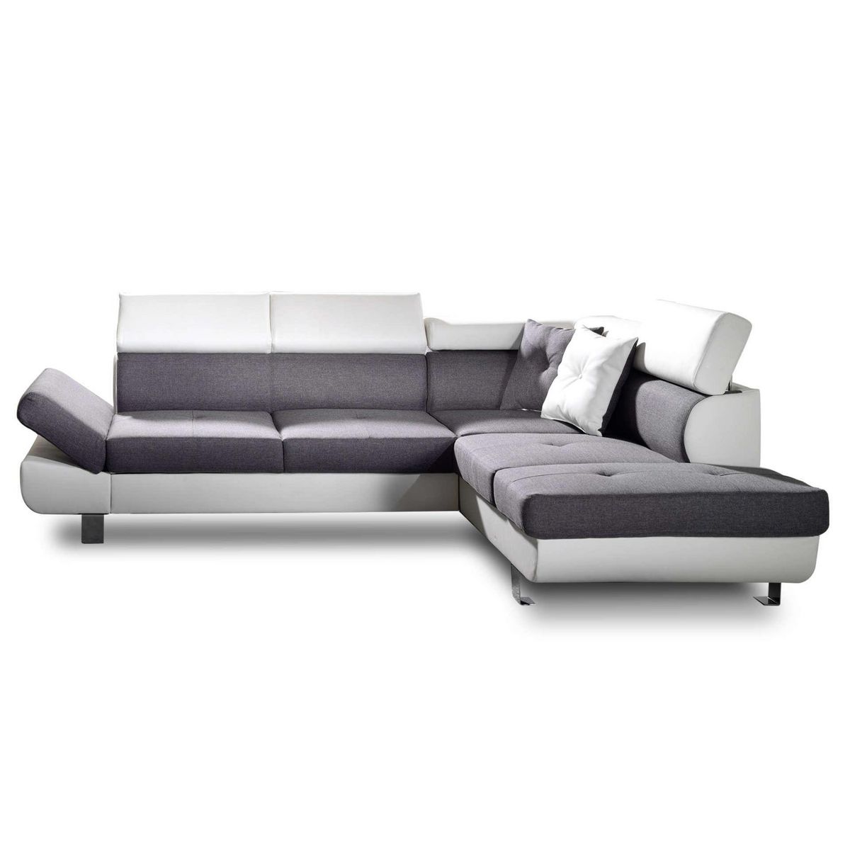 BEST MOBILIER Lisbona - canapé d'angle droit convertible - 5 places - avec têtières