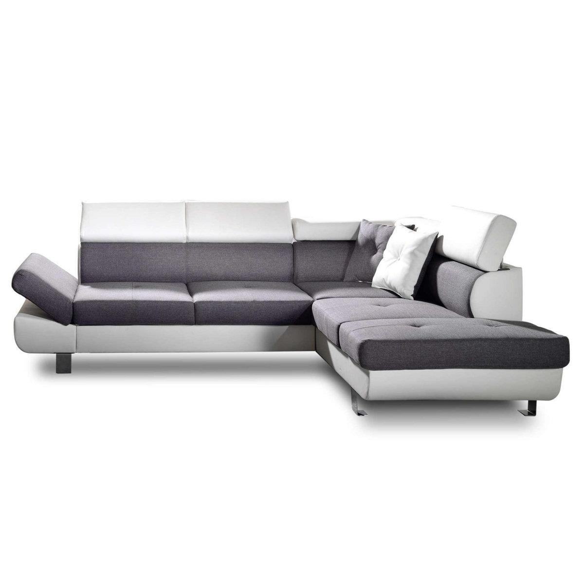 BEST MOBILIER Lisbona - canapé d'angle droit convertible - 5 places - avec têtières