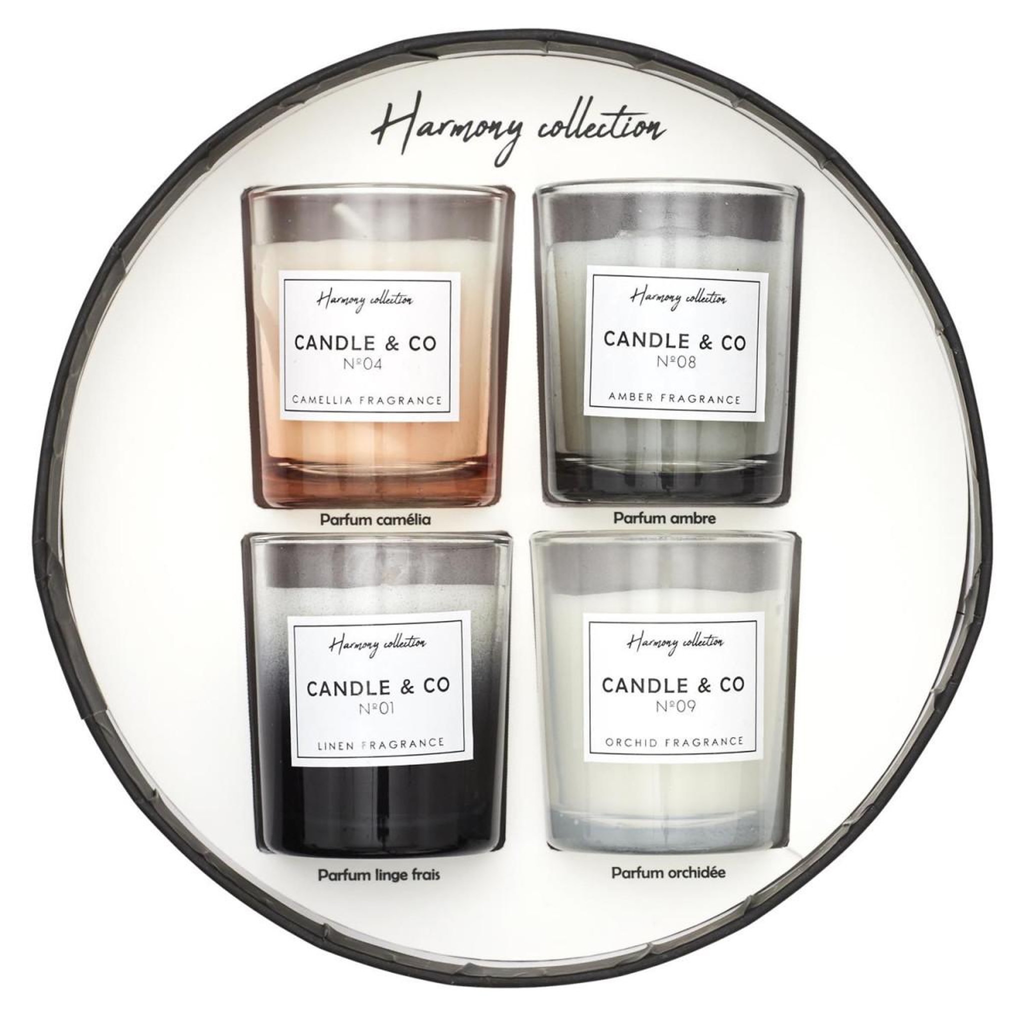 Voir la diapositive 4 : The Home Deco Factory Lot de 4 bougies parfumées  harmony  6cm multicolore