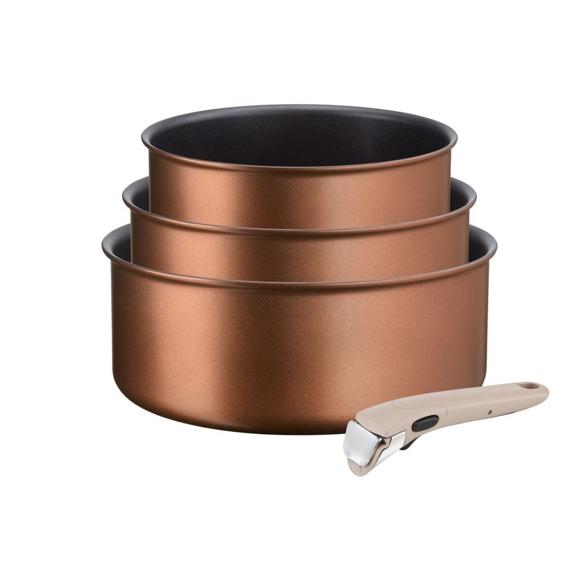 TEFAL Lot de 3 casseroles induction + Poignée INGENIO ECO-RESPECT 16/18/20 cm