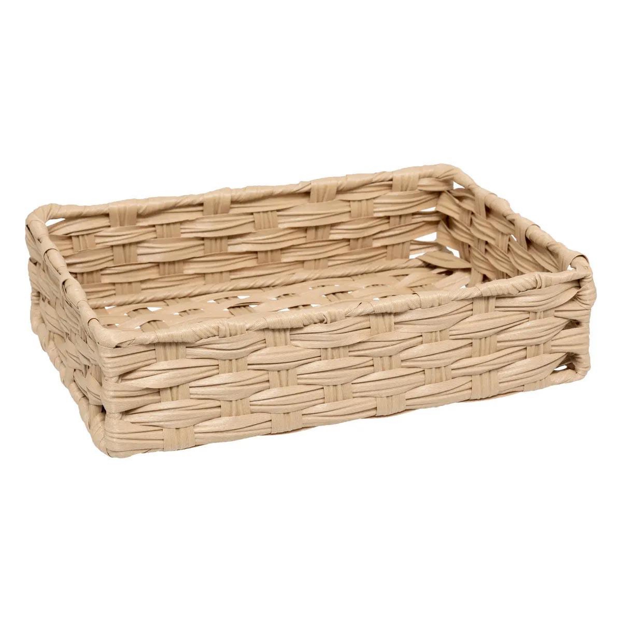 Voir la diapositive 3 : FIVE Lot de 3 paniers de rangement bas  tressé  27cm naturel