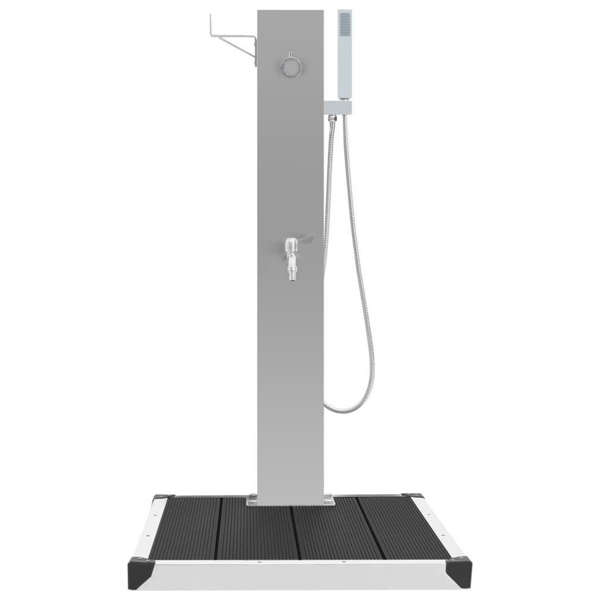 VIDAXL Douche d'exterieur avec receveur de douche WPC Acier inoxydable