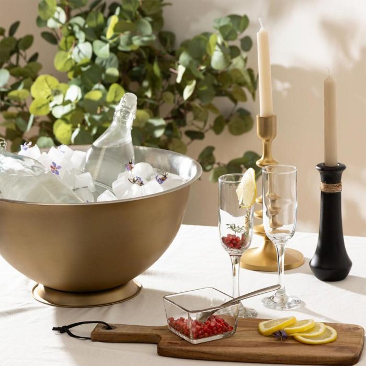 SECRET DE GOURMET Vasque à Champagne en Métal  Gold  40cm Doré