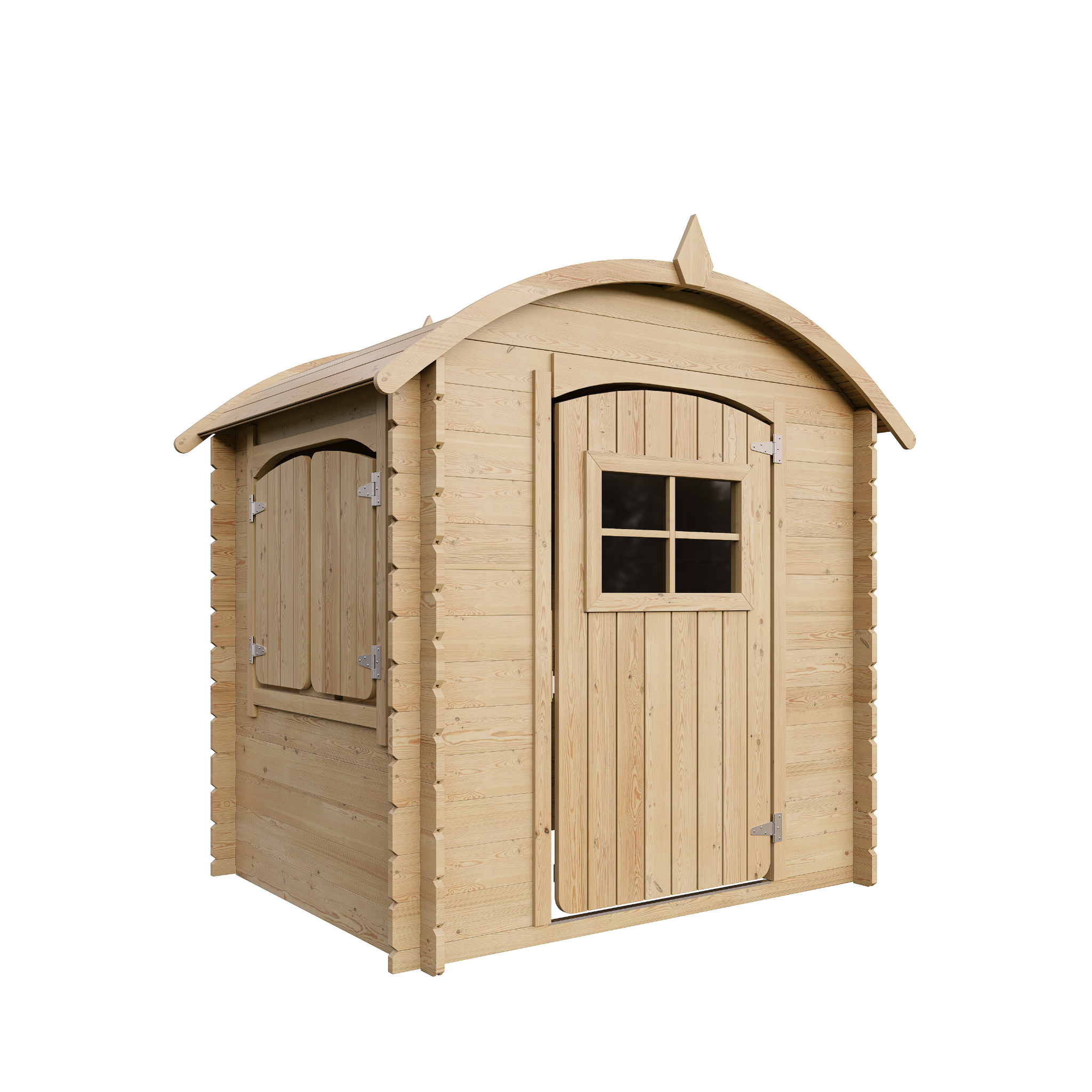 Voir la diapositive 2 : TIMBELA Maison en bois pour enfants avec plancher maison de jeux pour l'extérieur 112x146x145cm/1.1m2 m505
