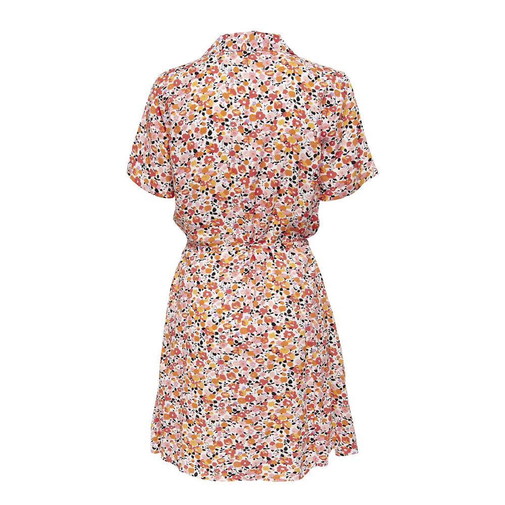 Voir la diapositive 3 : JACQUELINE DE YONG Robe blanche/orange à fleurs femme jdy starr