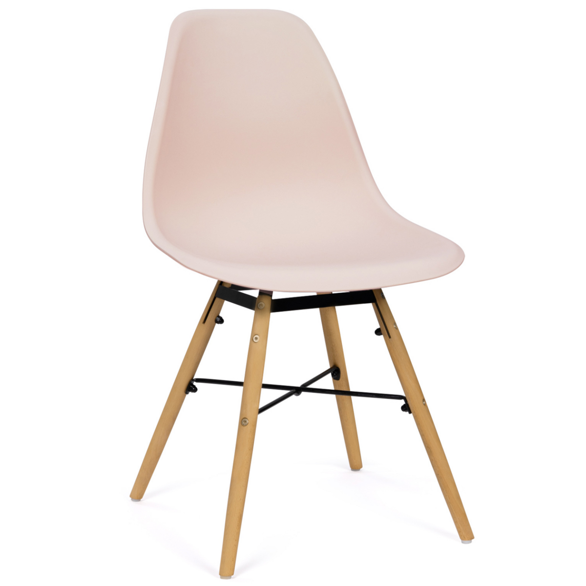 ID MARKET Lot de 6 chaises SANDRA mix color pastel rose, blanc, gris clair x2, bleu x2