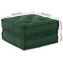 Voir la diapositive 6 : VIDAXL Pouf modulaire vert 70x70x36 tissu