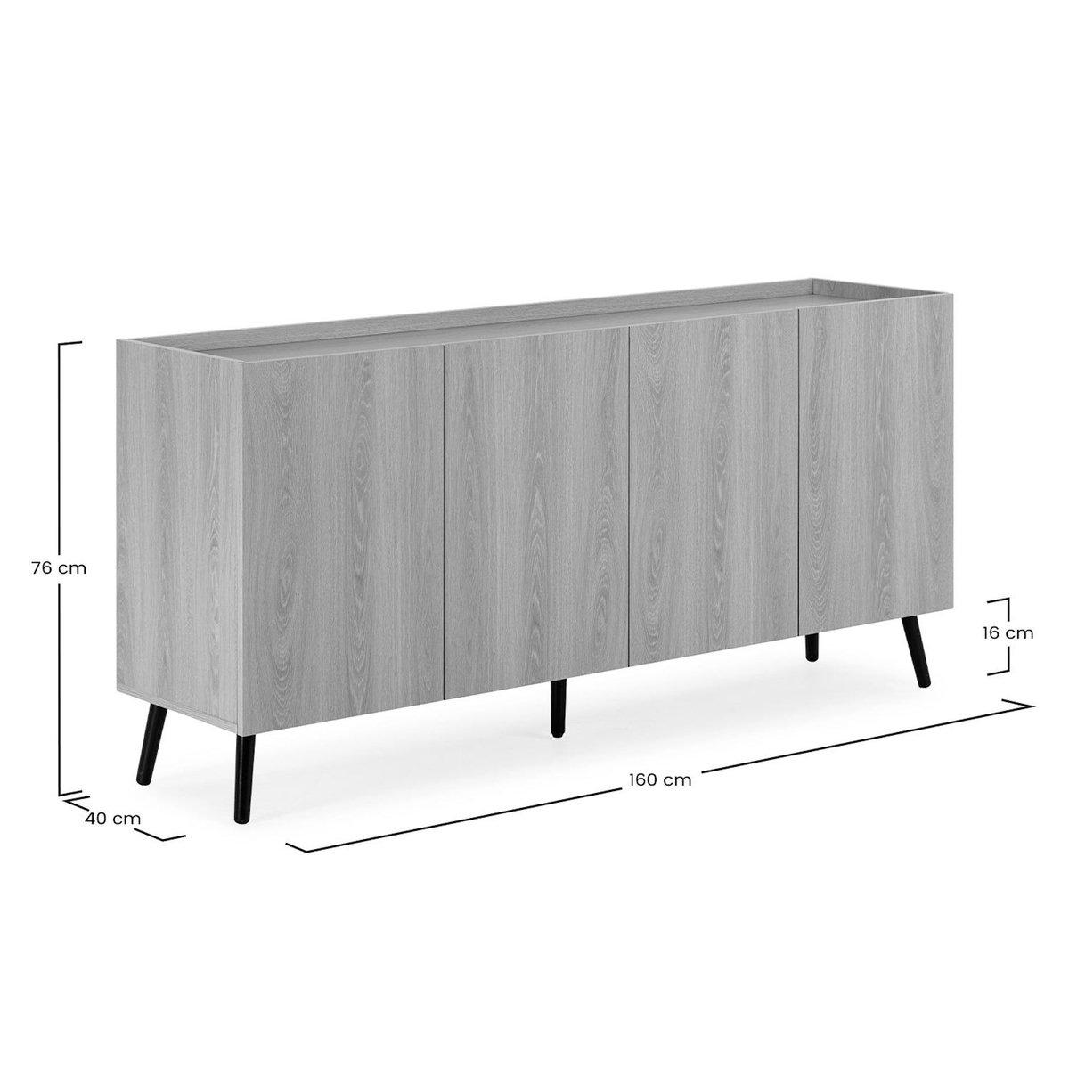 VS VENTA-STOCK Buffet Siren 4 portes Couleur Chêne