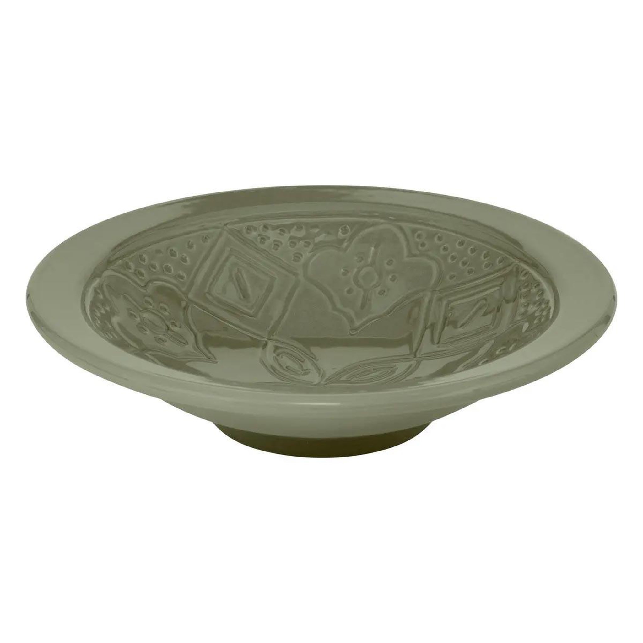 Voir la diapositive 2 : SECRET DE GOURMET Lot de 6 assiettes creuses faïence  sienna  23cm vert olive