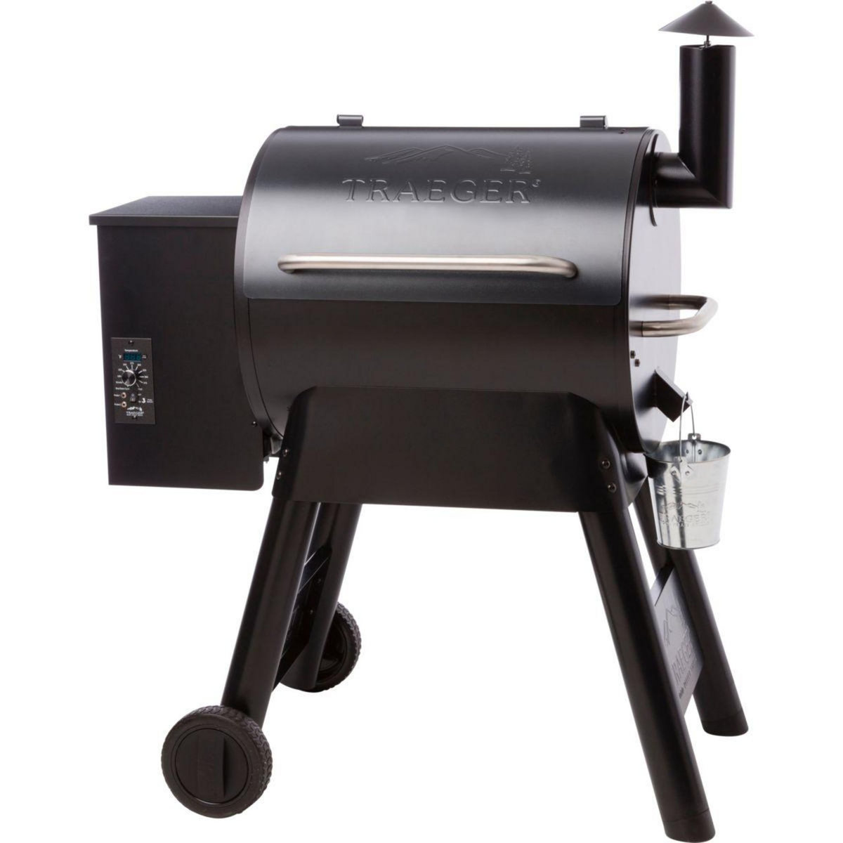 TRAEGER Barbecue pellet PRO22 noir sur chariot, grille haute 56x18 cm, grille basse 56x48 cm