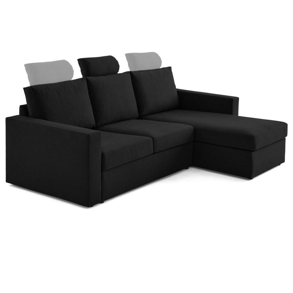 BEST MOBILIER Barrie - canapé d'angle réversible 4 places avec têtière amovible en tissu