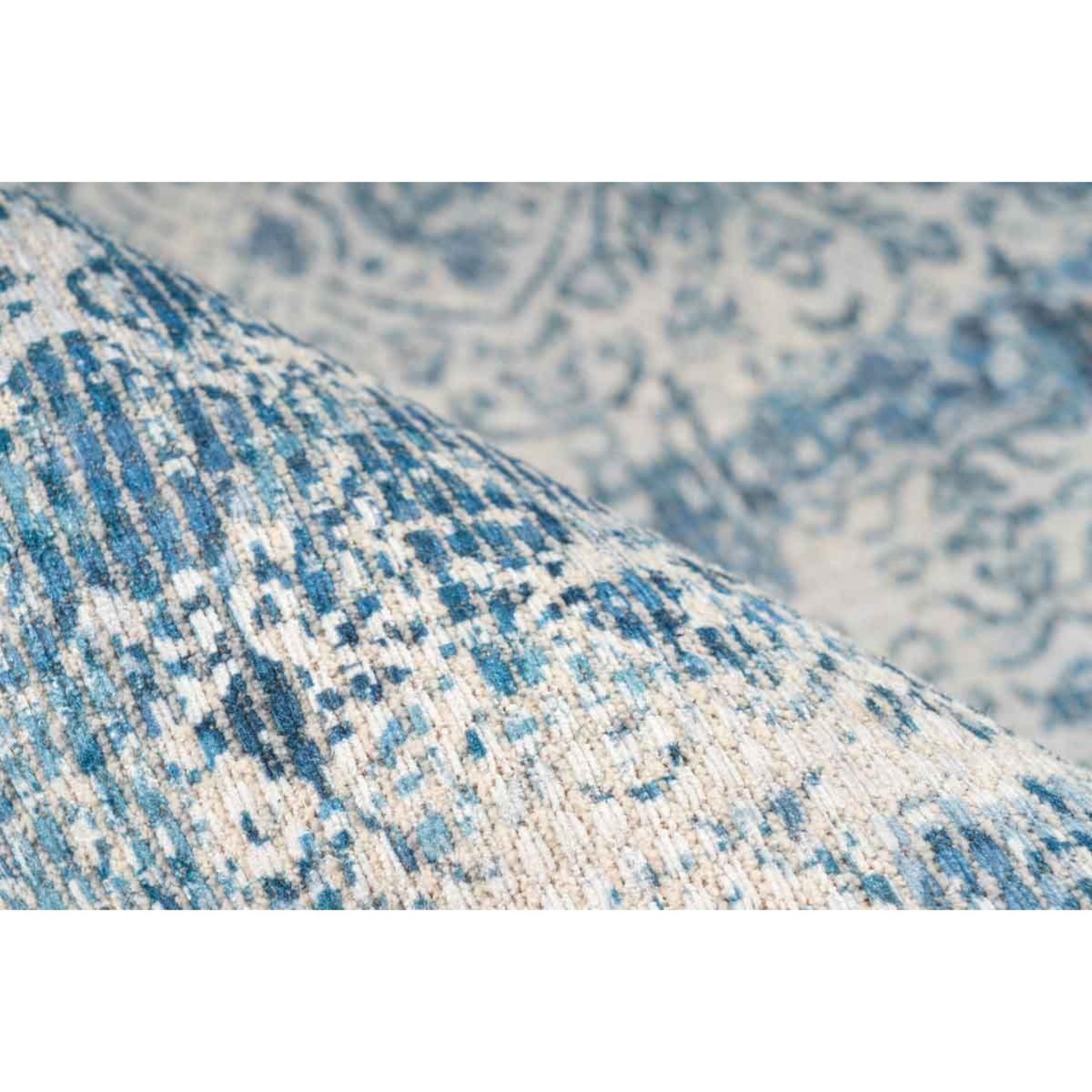 Voir la diapositive 3 : Paris Prix Tapis Tissé Imprimé Vintage Délavé  Percy  Bleu