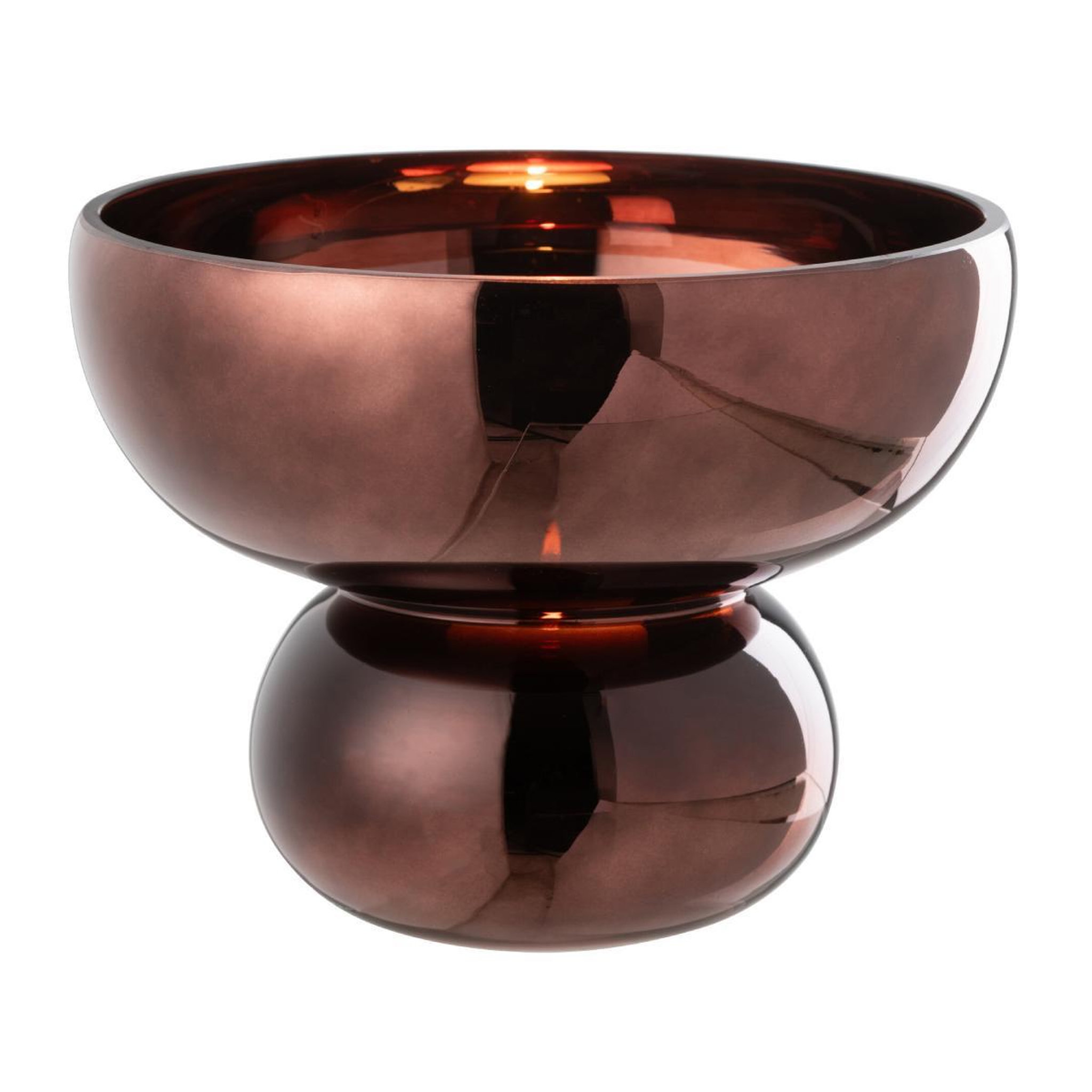 J-LINE Photophore Design Bol  Cléa  23cm Prune