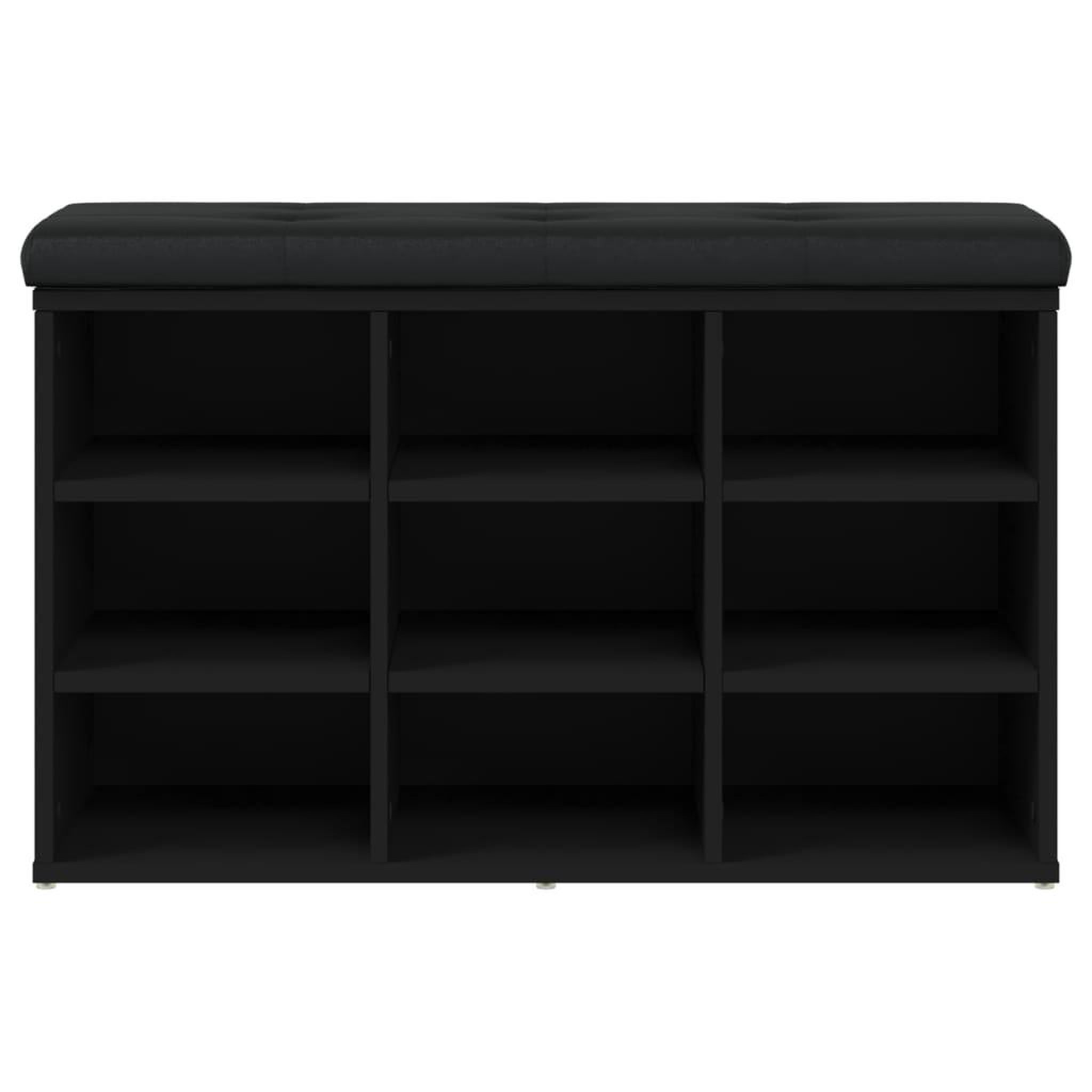 Voir la diapositive 5 : VIDAXL Banc a chaussures noir 82x32x50 cm bois d'ingenierie