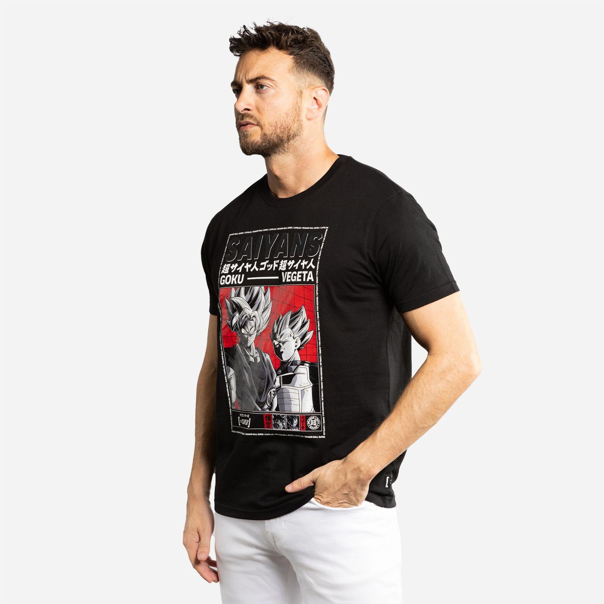 Voir la diapositive 4 : CAPSLAB T-shirt homme regular fit avec print Dragon Ball Super Saiyans