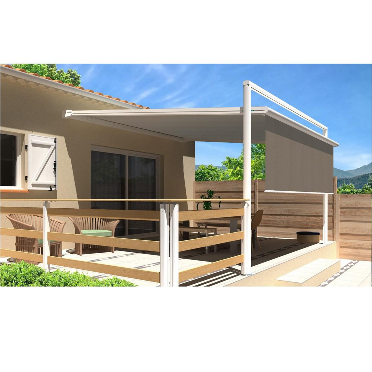 SUNSTYL Pergola blanche motorisée 4x4x2.5m MELODIE