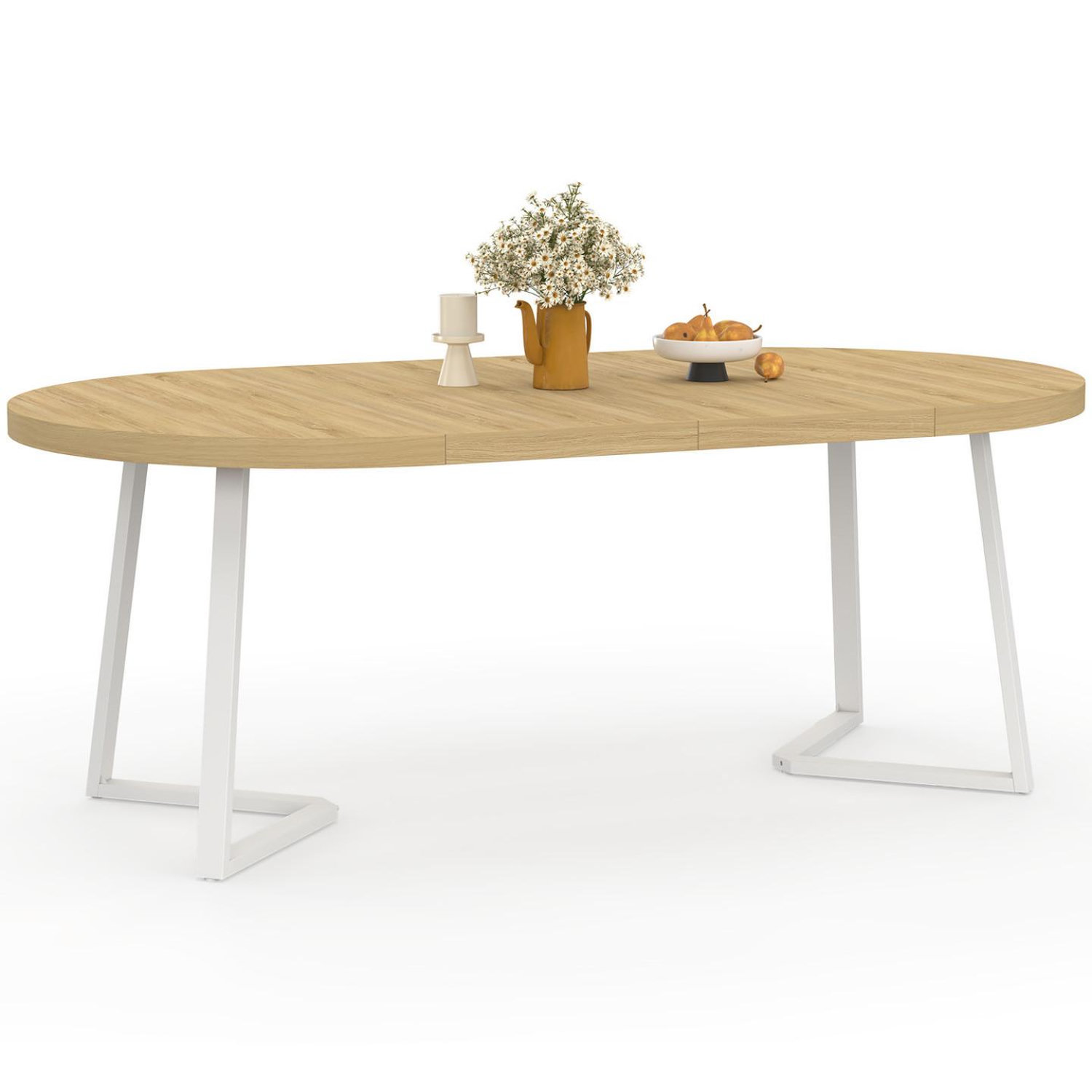 Table à manger extensible ronde selma 4 10 personnes bois et 110 200 cm