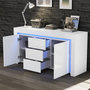 Voir la diapositive 5 : MERAX Buffet 2 porte(s) 3 tiroir(s) - 140 cm blanc led mdf
