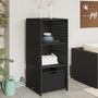 Voir la diapositive 1 : VIDAXL Armoire de rangement de jardin noir 50x55x115 cm resine tressee