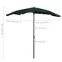 Voir la diapositive 6 : VIDAXL Parasol de jardin avec mat 200x130 cm vert