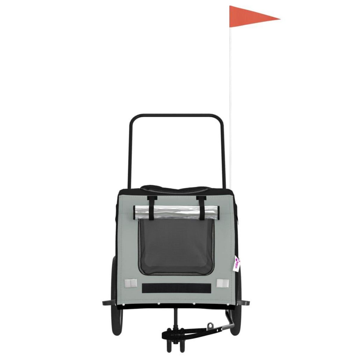 VIDAXL Remorque de velo pour animaux de compagnie noir et gris