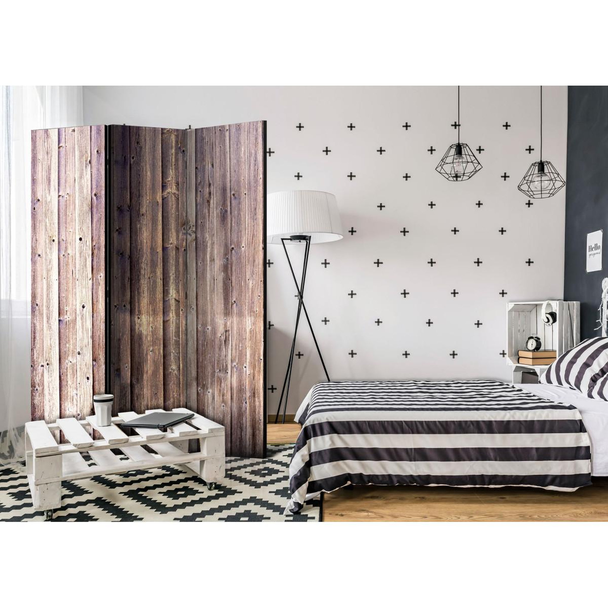 Voir la diapositive 2 : Paris Prix Paravent 3 volets  wooden charm  135x172cm