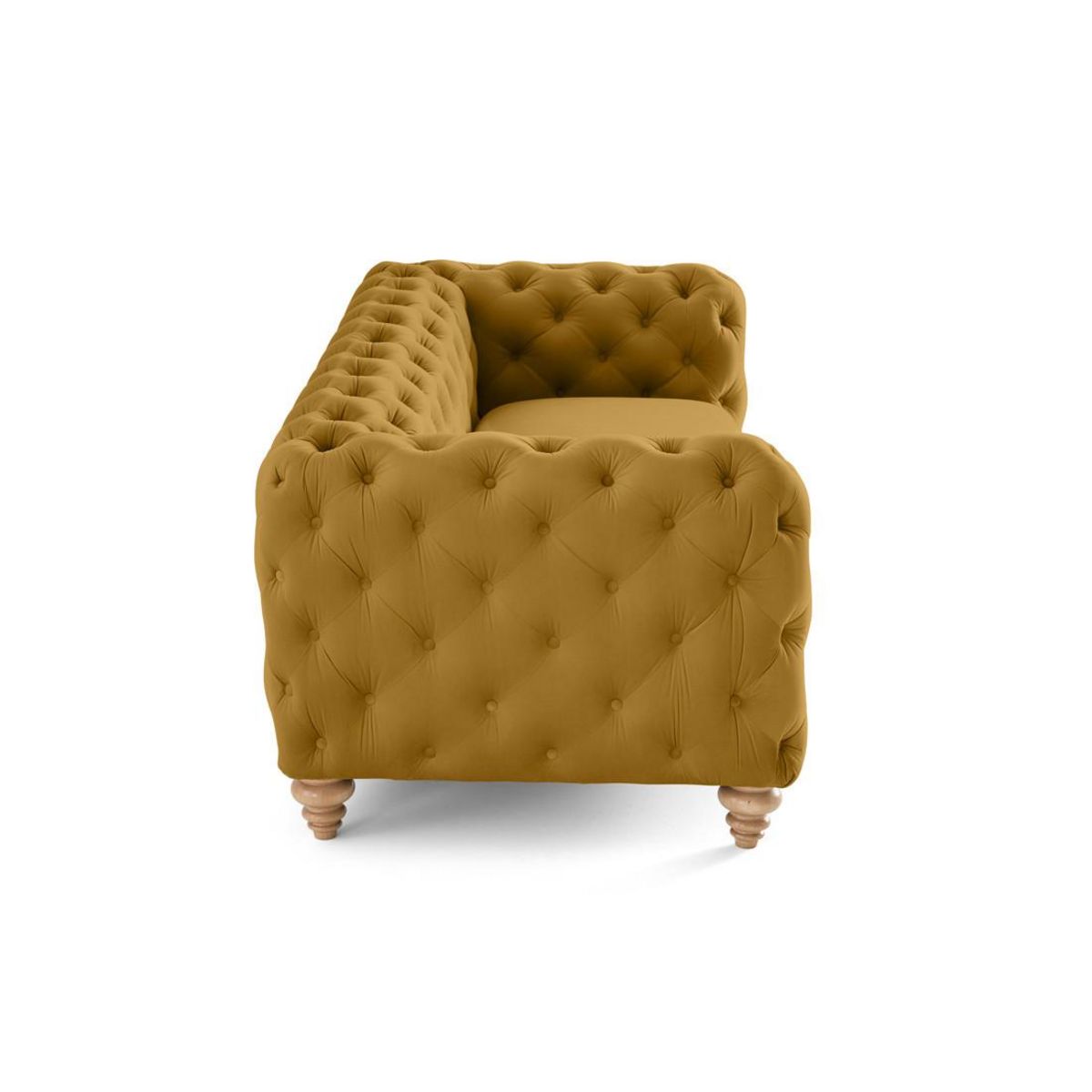 LISA DESIGN Walter - canapé 3 places chesterfield en velours - pieds bois