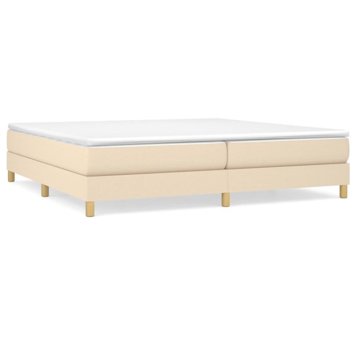 VIDAXL Sommier a lattes de lit avec matelas Creme 200x200 cm Tissu